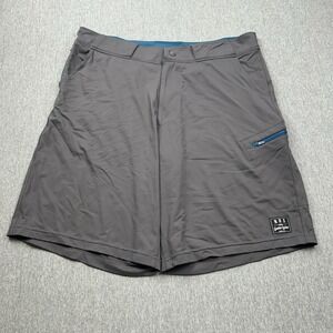 NRS Nylon Spandex Hybrid Water Shorts Men's 34 Gray 10" Inseam